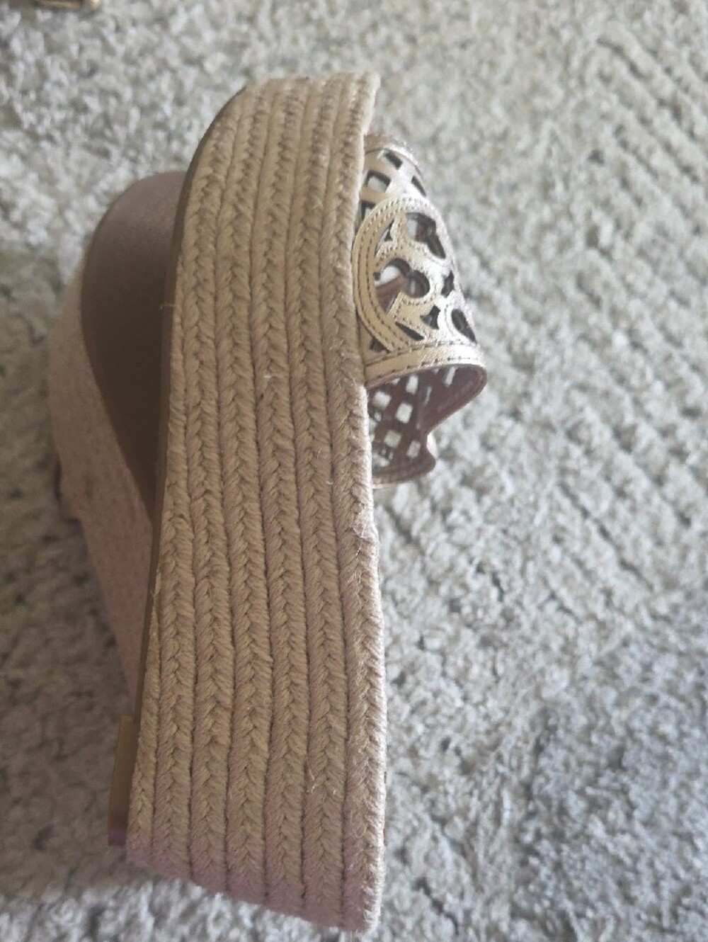 Tory Burch Rose Gold Laser-Cut Slide Mules - Picture 5 of 5